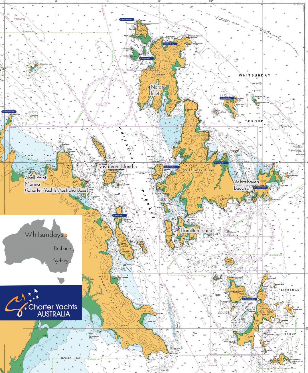 whitsunday sailing map