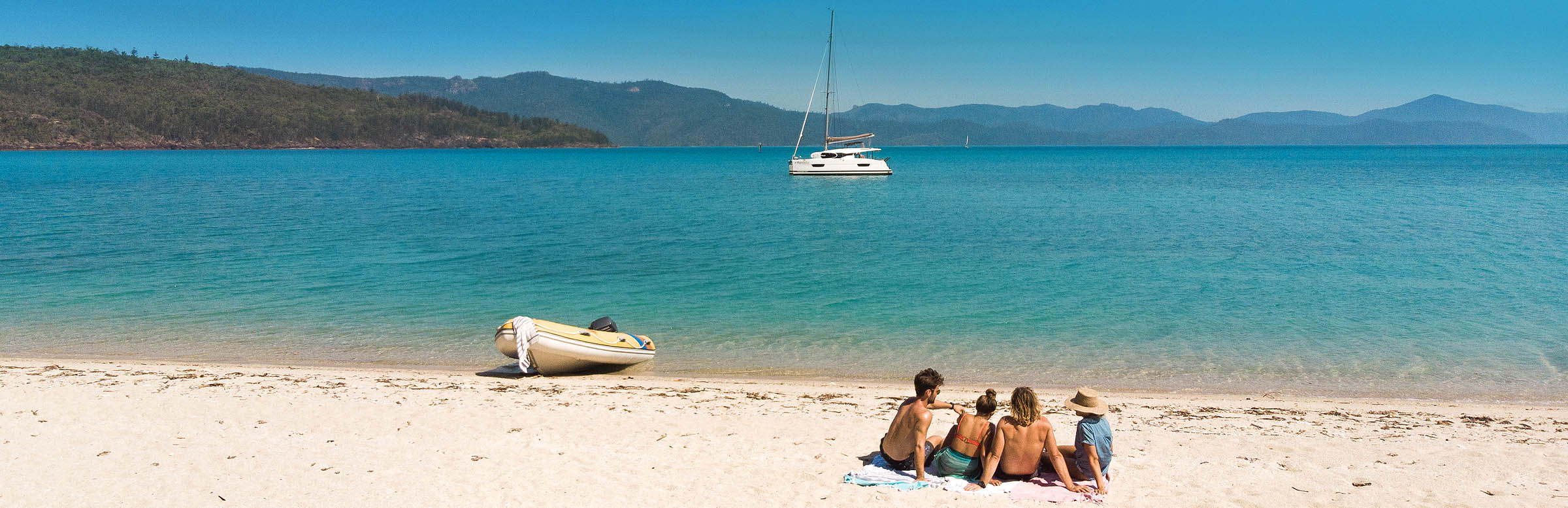 Relaxing on the beach in the Whitsunday Islands
